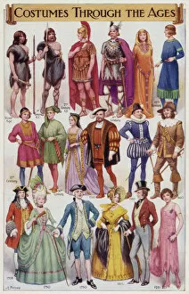 Costumes Through the Ages (colour litho)