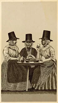 Costumes of Wales: Old Women at Tea (litho)