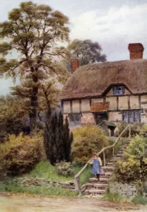 Cottage Steps, Ardington, Berkshire (colour litho) Cottage Steps, Ardington, Berkshire (colour litho)