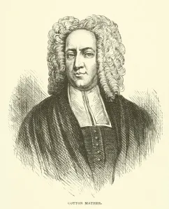 Cotton Mather, Puritan minister in English colonial New England (engraving) Cotton Mather, Puritan minister in English colonial New England (engraving)