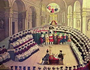 Council of Thirty (1545-47), called by Pope Paul III. First period (coloured engraving) Council of Thirty (1545-47), called by Pope Paul III. First period (coloured engraving)