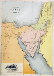 Countries between Egypt and Canaan (colour litho) Countries between Egypt and Canaan (colour litho)