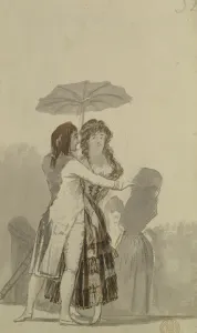 Couple with a Parasol, 1797 (black and grey pencil on paper) Couple with a Parasol, 1797 (black and grey pencil on paper)