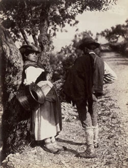 In Costume Gallery: Couple in traditional costume, Lazio, Lazio, Italy, 1875