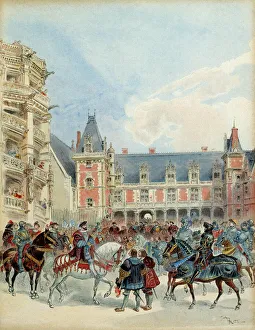 The court of Francois I (1494-1547) at the royal castle of Blois, before 1524 The court of Francois I (1494-1547) at the royal castle of Blois, before 1524