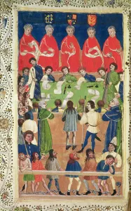 Court of King's Bench, Westminster Hall, c.1460 (vellum) Court of King's Bench, Westminster Hall, c.1460 (vellum)