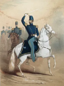 Cover of a music song sheet for the Boston Light Dragoons (colour litho) Cover of a music song sheet for the Boston Light Dragoons (colour litho)