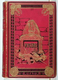 Books, Book Covers & Frontispieces Gallery: Cover of Mycenes by Heinrich Schliemann (1822-90) published in Paris, 1879 (leather)