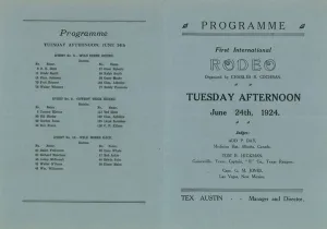 Cover of the programme for the first international Rodeo (engraving) Cover of the programme for the first international Rodeo (engraving)