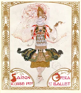 Cover of a programme for the Russian Season of Opera and Ballet, 1909 (w/c on paper) Cover of a programme for the Russian Season of Opera and Ballet, 1909 (w/c on paper)