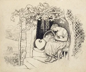 By the Cradle (pen and India ink over graphite) By the Cradle (pen and India ink over graphite)