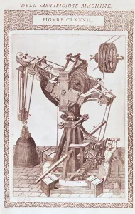 A Crane, illustration from Diverse Imaginary Machines by Agostino Ramelli A Crane, illustration from Diverse Imaginary Machines by Agostino Ramelli