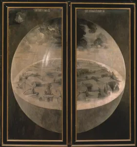 The Creation of the World, closed doors of the triptych The Garden of Earthly Delights, c The Creation of the World, closed doors of the triptych The Garden of Earthly Delights, c