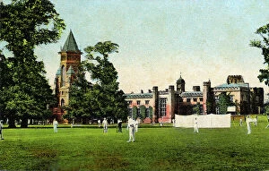 Rugby Collection: Cricket match at Rugby School, c. 1908