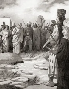 Croesus of Lydia led before Cyrus the Great on the capture of Sardis, c Croesus of Lydia led before Cyrus the Great on the capture of Sardis, c