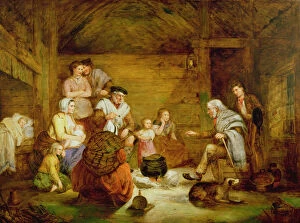 In the Crofter's Home, 1868 (oil on canvas)
