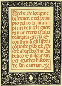 The Croniche of Marco Antonio Sabellico (colour litho) The Croniche of Marco Antonio Sabellico (colour litho)