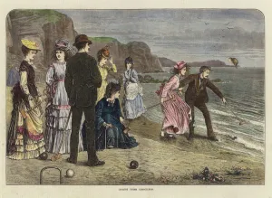 Croquet under difficulties (coloured engraving) Croquet under difficulties (coloured engraving)