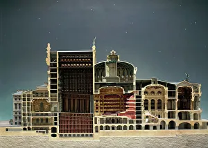 Cross-section of Palais Garnier in Paris, designed by Charles Garnier (1825-1898 Cross-section of Palais Garnier in Paris, designed by Charles Garnier (1825-1898