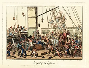 Conveyances Gallery: The Crossing the Line ceremony, Napoleonic era, 1836 (lithograph)
