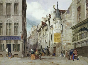 Watercolor paintings Collection: Crossroad of the Tison and Jean Bailleul street, 1831(w/c)