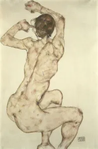 A Crouching Nude, 1915 (pencil and gouache on paper) A Crouching Nude, 1915 (pencil and gouache on paper)