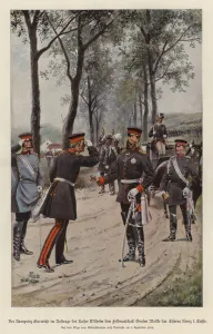 Crown Prince Frederick of Germany awarding Field Marshal Helmuth von Moltke the Iron Cross on behalf of his father Crown Prince Frederick of Germany awarding Field Marshal Helmuth von Moltke the Iron Cross on behalf of his father