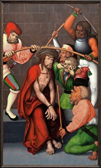 Grimace Gallery: The crown of thorns. Painting by the master of the altarpiece of Pflock (Germany), oil on wood