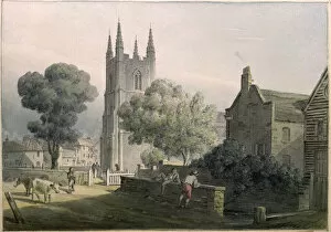 Images Dated 26th July 2007: Croydon Parish Church, 1813 (w / c on paper)