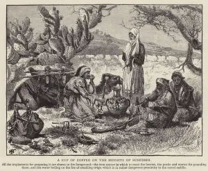 A cup of coffee on the heights of Subeibeh (engraving) A cup of coffee on the heights of Subeibeh (engraving)