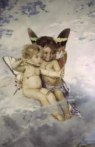 Cupidons - Cupids, by Kronberg, Julius (1850-1921). Oil on canvas, 1881 Cupidons - Cupids, by Kronberg, Julius (1850-1921). Oil on canvas, 1881