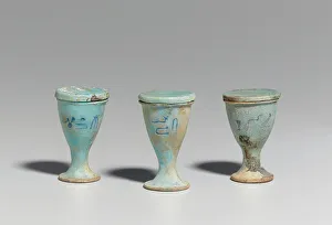 Three cups, 664-30 BC, Late - Ptolemaic Period (faience) Three cups, 664-30 BC, Late - Ptolemaic Period (faience)