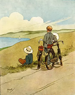 Bicyle Gallery: Cycling, Illustration for Chums (colour litho)