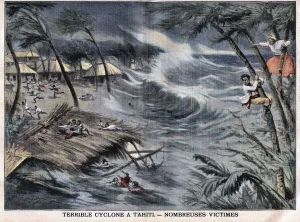 Cyclone on 6, 7, and 8 February in Tahiti, causing a raz de maree in Papeete Cyclone on 6, 7, and 8 February in Tahiti, causing a raz de maree in Papeete