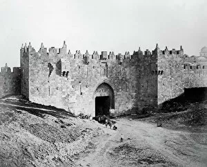 Damascus Gate, Jerusalem, 1857 (b / w photo)