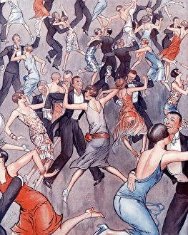 Society Life Collection: Dance school - illustration from la Vie Parisienne, 1927 (litho)