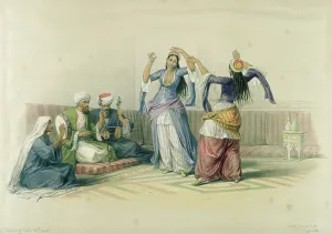 Dancing Girls at Cairo, from Egypt and Nubia, engraved by Louis Haghe Dancing Girls at Cairo, from Egypt and Nubia, engraved by Louis Haghe