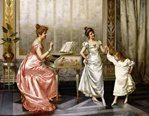 The Dancing Lesson, (oil on canvas)