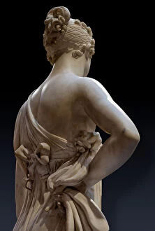 Lottocento Gallery: Dancing Terpsichore (Dancer), detail of the rear part with the bare shoulders and the chignon