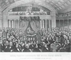 Daniel Webster addressing the United States Senate, in the Great Debate on the Constitution Daniel Webster addressing the United States Senate, in the Great Debate on the Constitution
