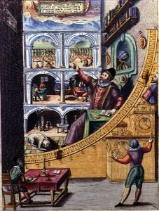 Danish astronomer Tycho Brahe (1546 - 1601) in his observatory in Uranienburg - colour Danish astronomer Tycho Brahe (1546 - 1601) in his observatory in Uranienburg - colour
