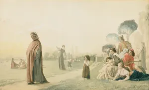 Dante (1265-1321) Meditating in the Cascine Garden, Florence (w/c on paper) Dante (1265-1321) Meditating in the Cascine Garden, Florence (w/c on paper)