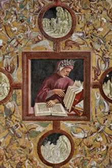 Italia Gallery: Dante reading his works (fresco)