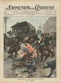 Chauffeuress Gallery: Very daring assault on a van loaded with values, in Petersburg (colour litho)
