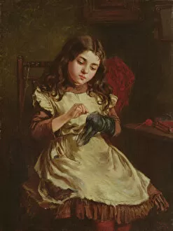 Domestic Work Gallery: Darning the Sock, 1882 (oil on canvas)