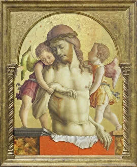 Crown Of Thorns Gallery: The dead Christ supported by two angels, c.1470-75 (tempera on wood)