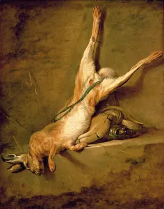 Dead hare with powder horn and gamebag, c.1726-30 (oil on canvas) Dead hare with powder horn and gamebag, c.1726-30 (oil on canvas)