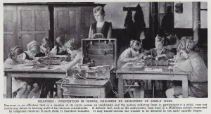 Detecting Gallery: Deafness: testing in schools (b / w photo)