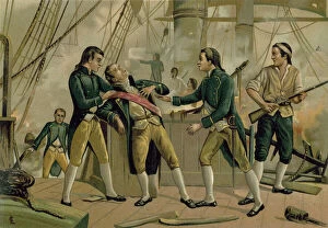 Battle Of Trafalgar Gallery: Death of Admiral Gravina, 1805 (chromolitho)