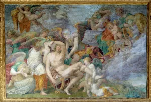 The death of Adonis, fresco of the 5th south travee of the gallery of Francois I in The death of Adonis, fresco of the 5th south travee of the gallery of Francois I in